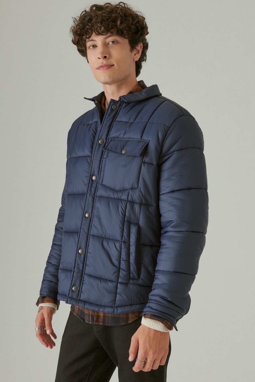 quilted nylon shirt jacket